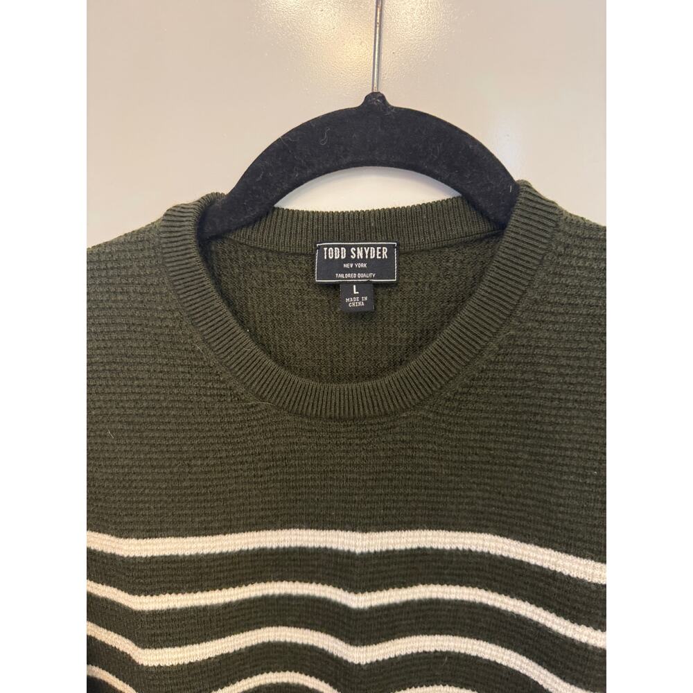 Todd Snyder Wool Striped Crewneck Sweater Large - Picture 2 of 4